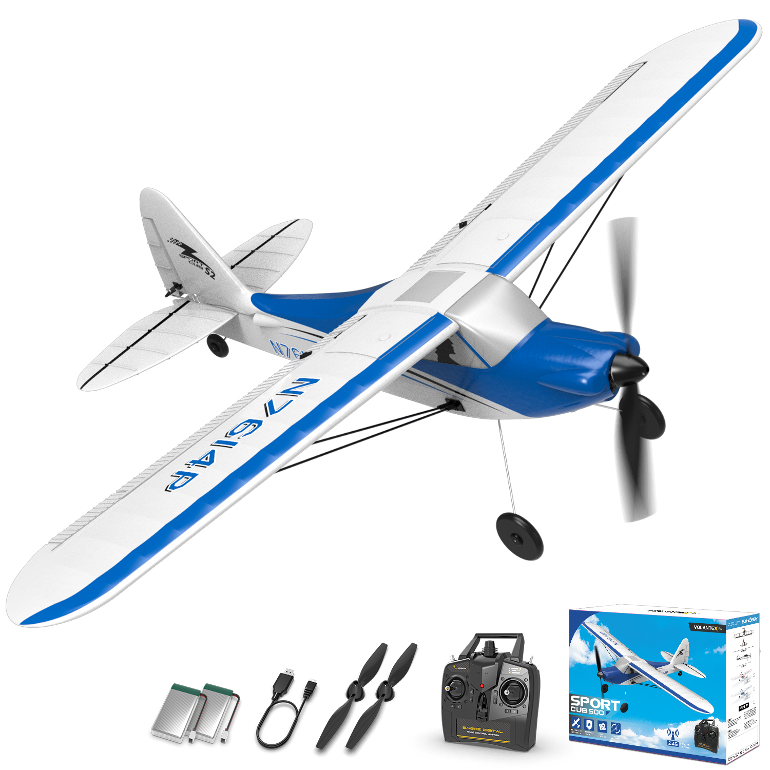 VOLANTEXRC Sport Cub 500mm RTF RC Trainer Airplane 4CH w/ Gyro 19.7''-76104