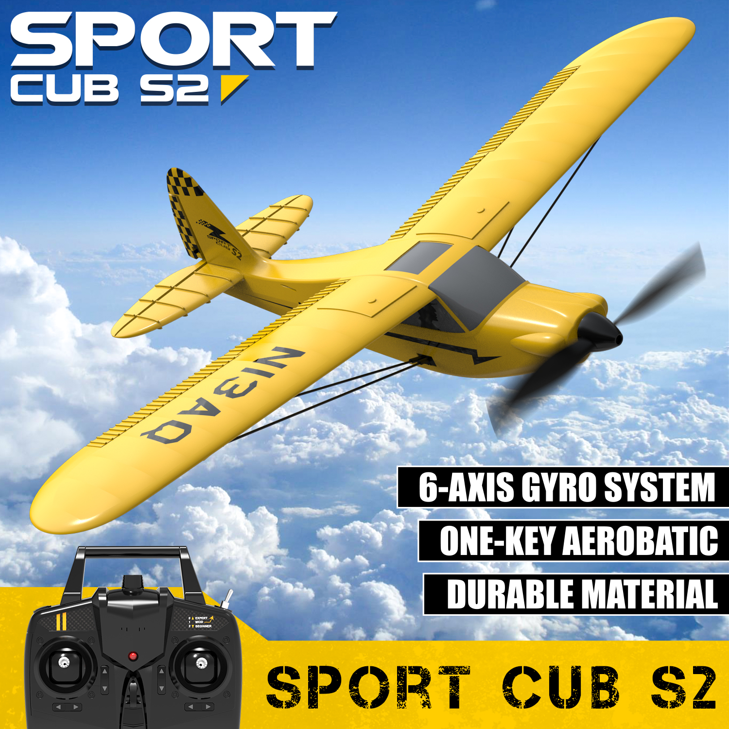 VOLANTEXRC Sport Cub S2 400mm PNP/RTF RC Trainer Air3CH for Beginners