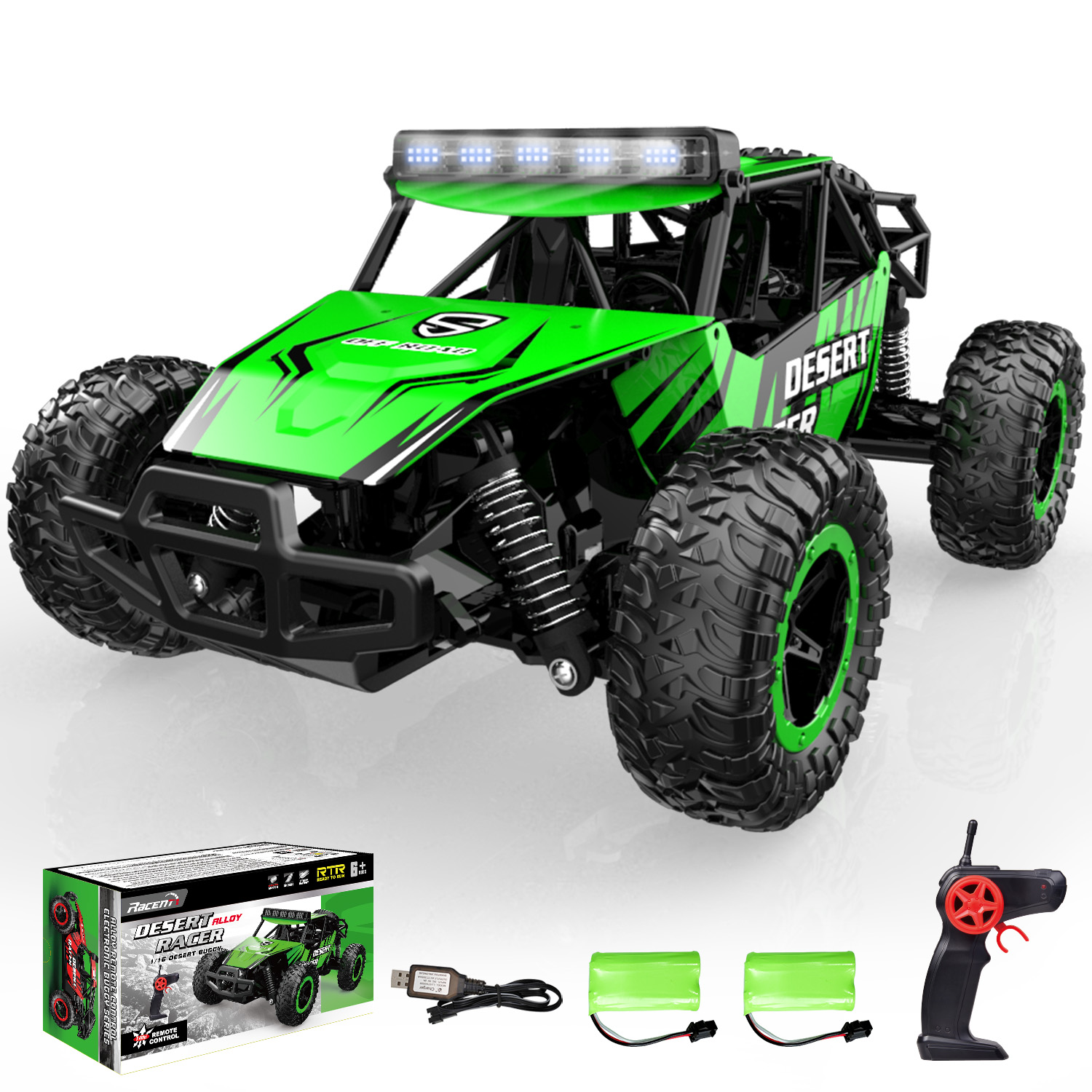RACENT Desert Racer 1/16 RC Car for Kids All Terrain Remote Control Car RC Rock Crawler