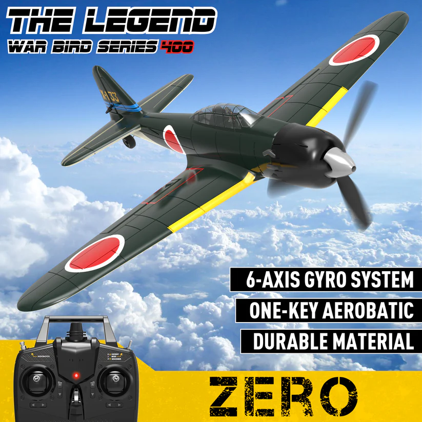 VOLANTEXRC Zero 400mm RTF/PNP RC Warbirds Remote Control Airplane 4CH w/ Gyro 15.7''-76115