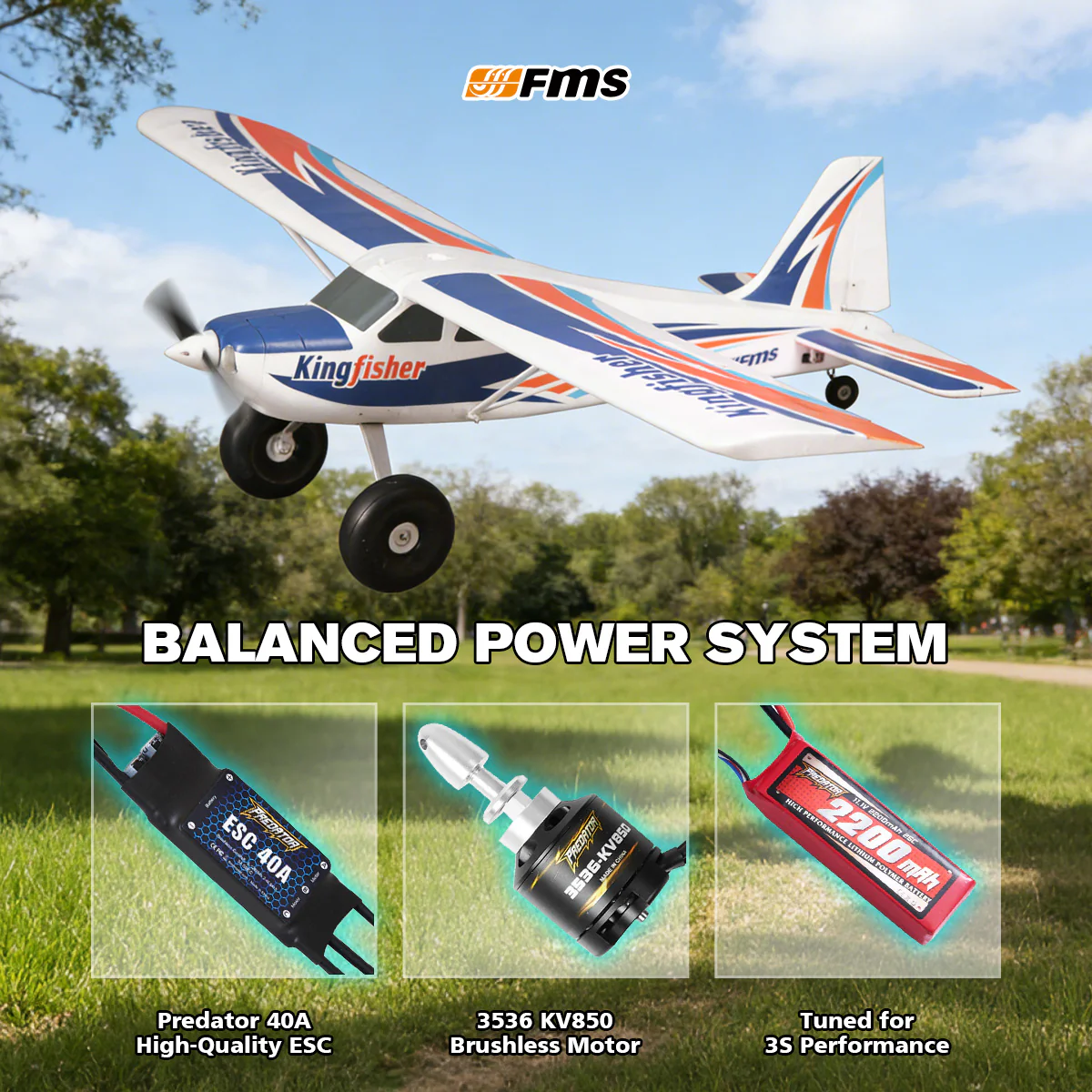 FMS 1400mm Kingfisher with Reflex V3 PNP