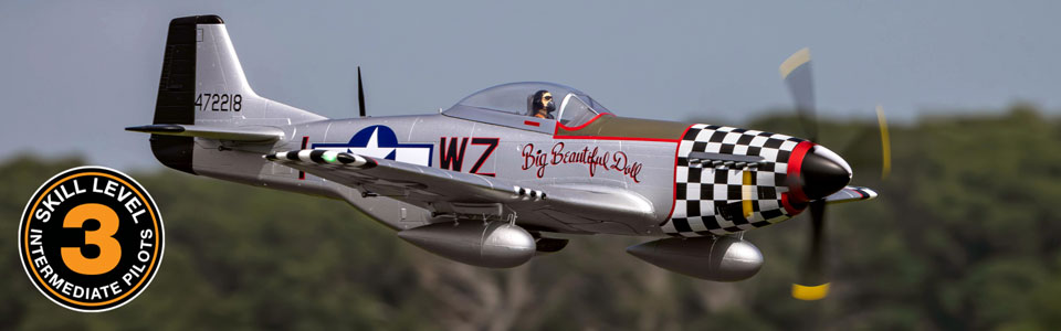 Skill Level 3 for the E-flite P-51D Mustang Big Beautiful Doll 1.5m