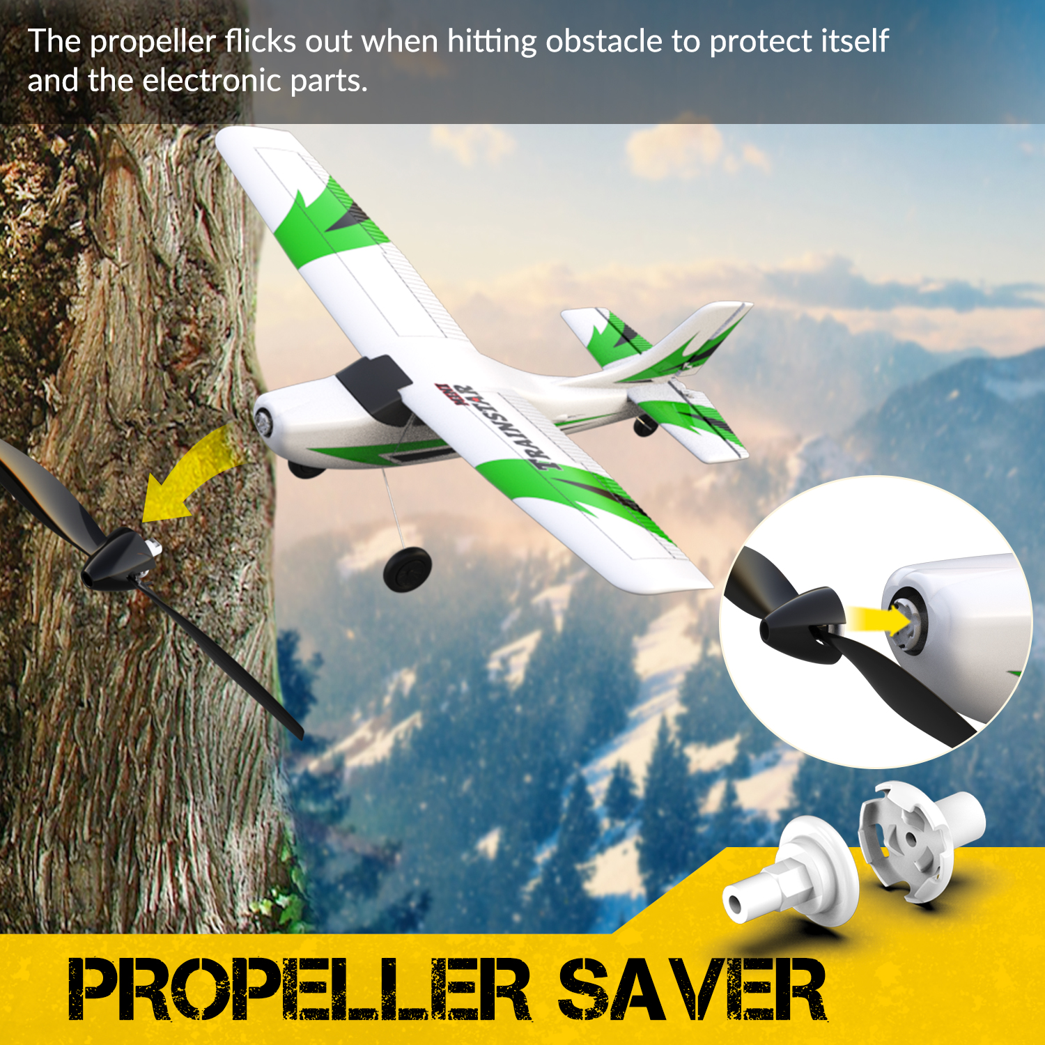 VOLANTEXRC Trainstar Mini 400mm RTF RC Trainer Airplane 3CH -76101