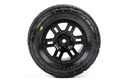 Speed Run Ready for the Pro-Line Menace Front/Rear Street Tires Mounted 12mm Black Split Six