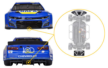 Scale-Correct Vintage Styling for the Pro-Line Fuel Cell and Splitter/Diffuser Delete Kit for Losi NASCAR