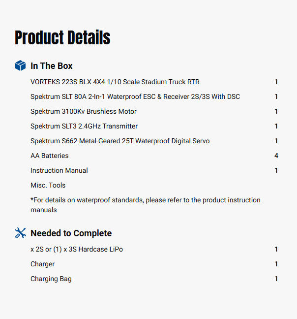 ARRMA 1/10 ARRMA VORTEKS 223S-ARA4305V4T2