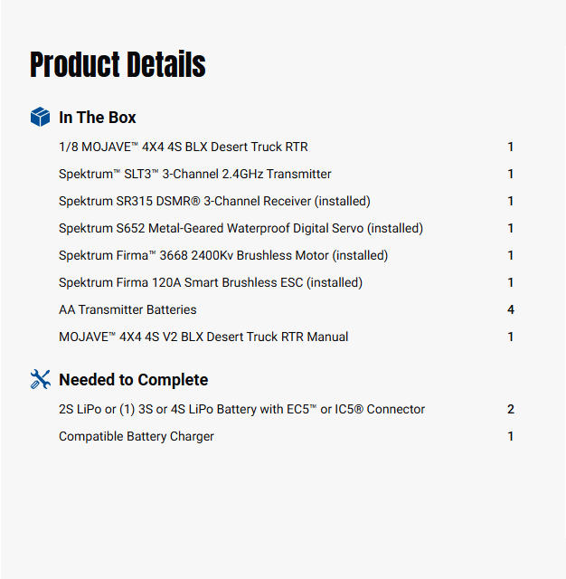 ARRMA 1/8 MOJAVE 4S-ARA4404T1