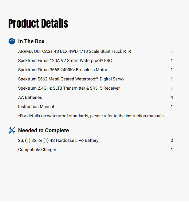ARRMA 1/10 OUTCAST 4S-ARA4410V2T3