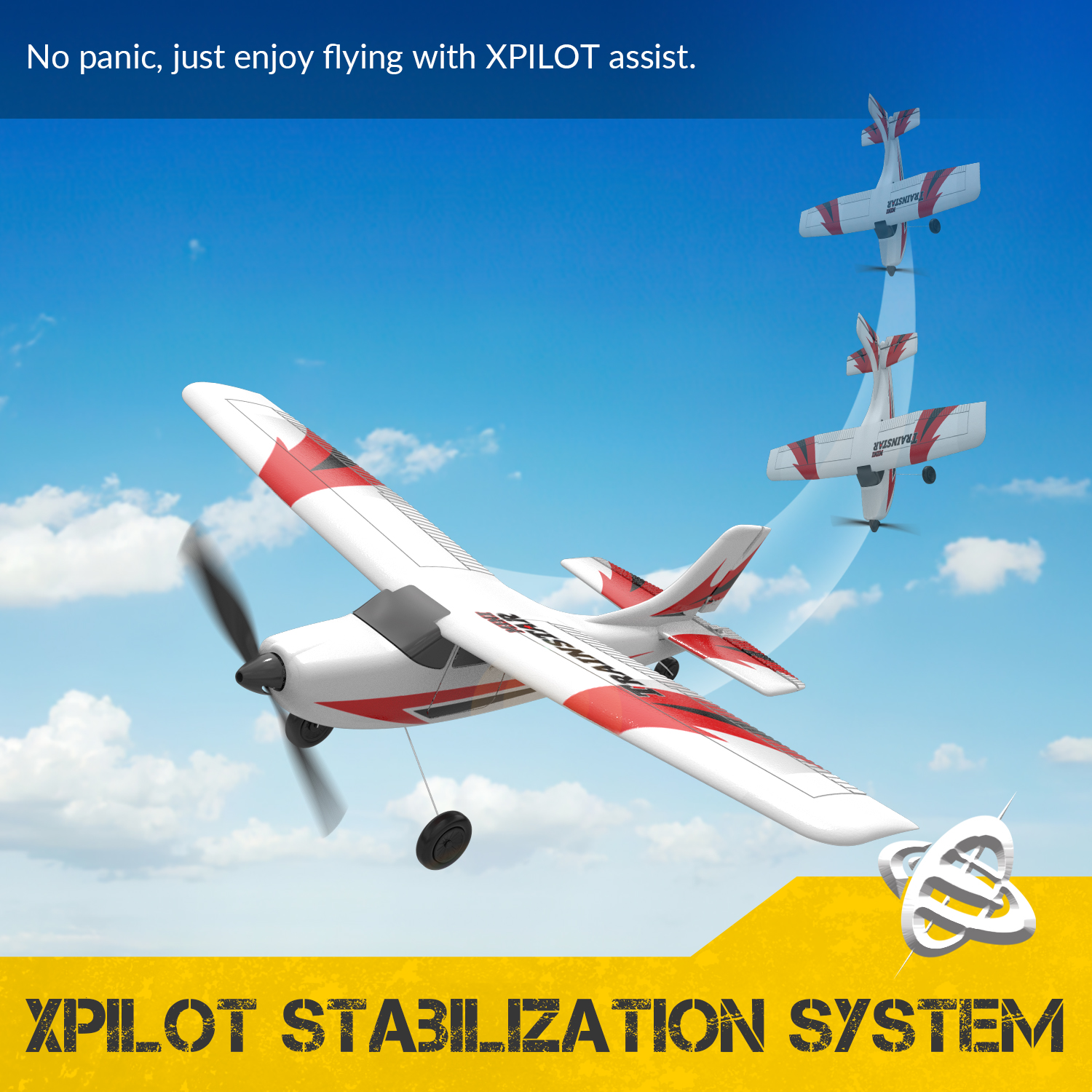 VOLANTEXRC Trainstar Mini 400mm RTF RC Trainer Airplane 3CH -76101