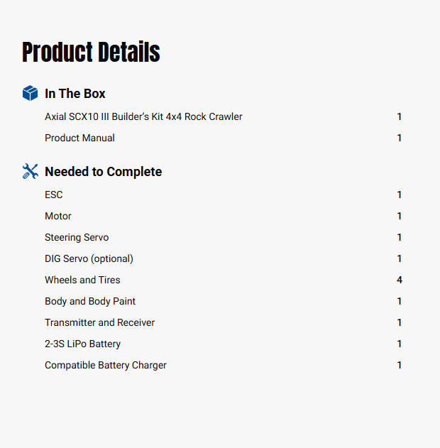 Axial 1/10 SCX10 III 4WD Rock Crawler Builder's Kit-AXI-2755