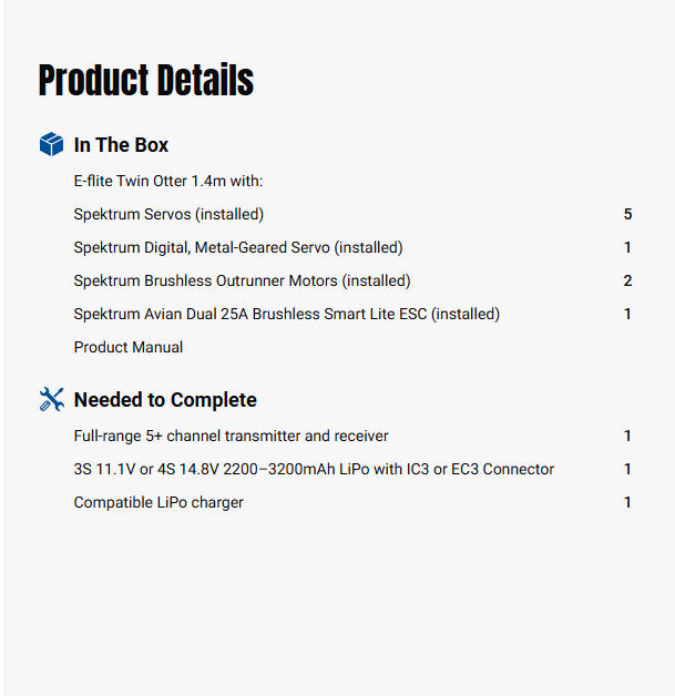 E-flite DHC-6 Twin Otter 1.4m PNP-EFL32075