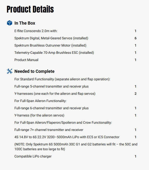 E-flite Conscendo 2.0m PNP-EFL32275