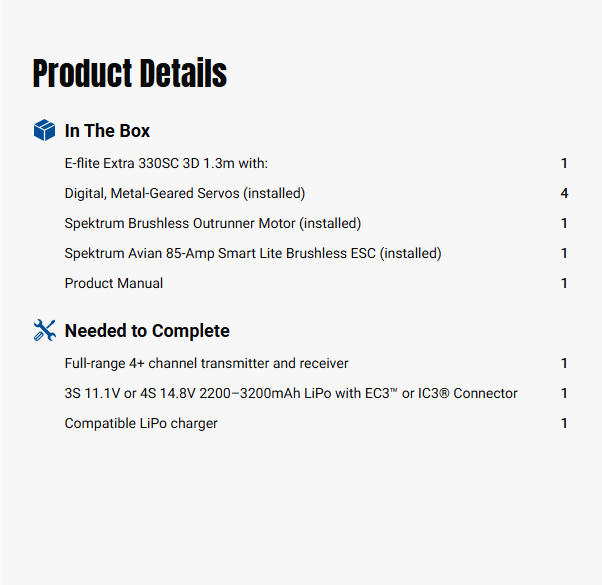 E-flite Extra 330 SC 3D 1.3m PNP-EFL05075