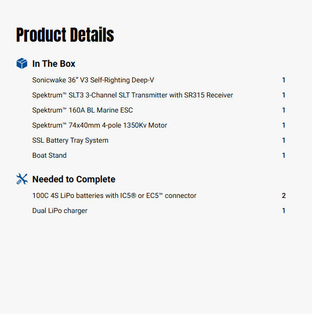 Pro Boat 36" Sonicwake V3-PRB-2171T1/PRB-2171T2