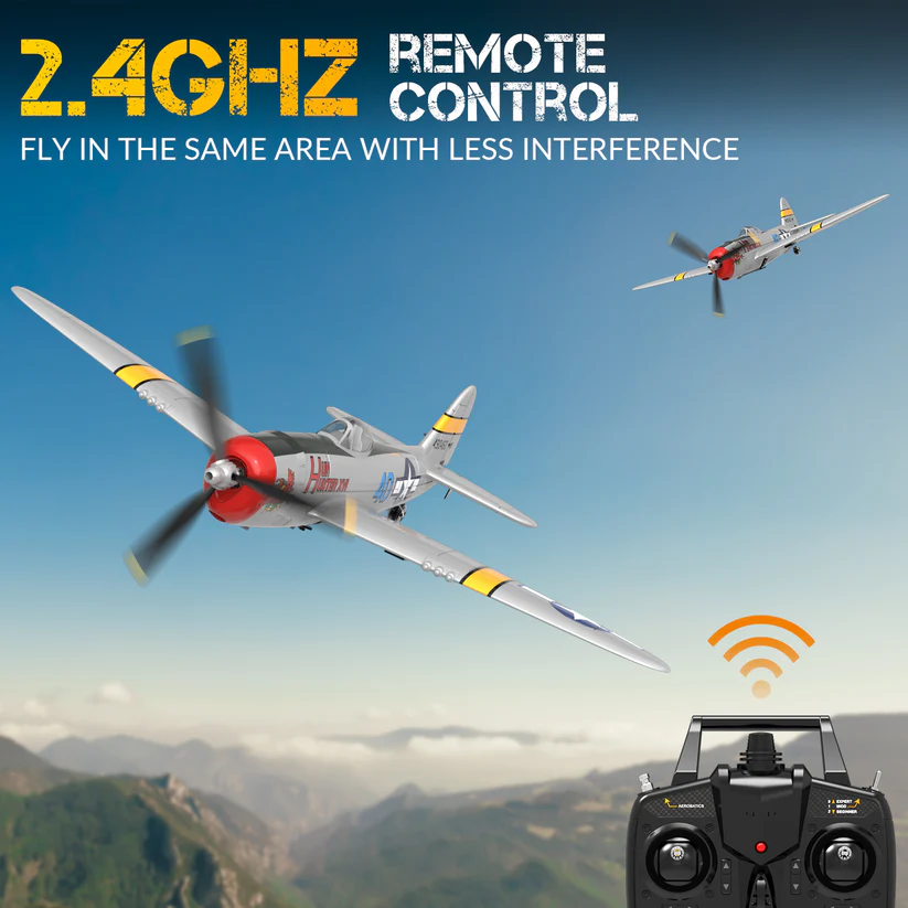 VOLANTEXRC P47 Thunderbolt 400mm RTF/PNP RC Warbirds Airplane 4CH w/ Gyro 15.7''-76116