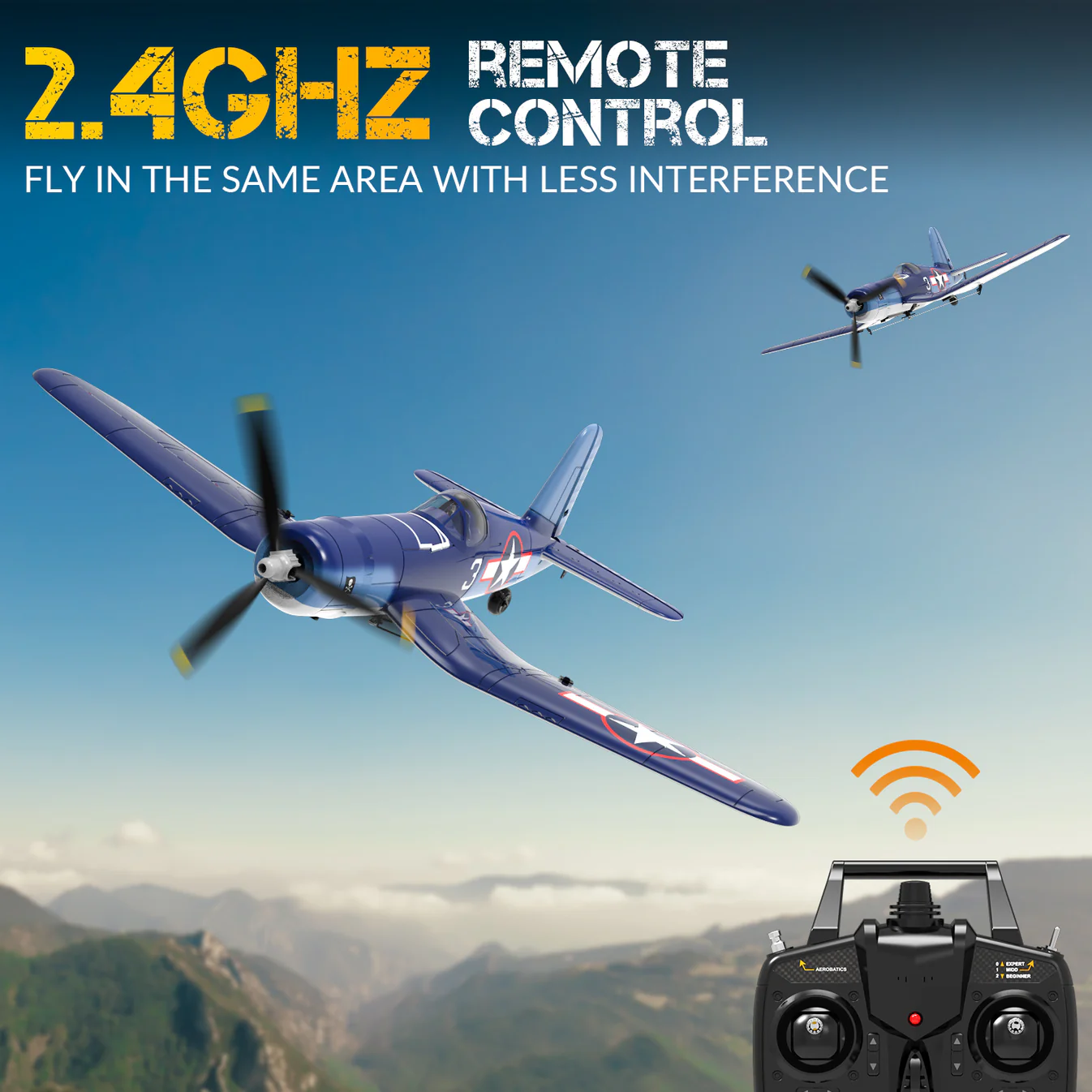 VOLANTEXRC Corsair F4U V2 400mm 4CH RTF-76108