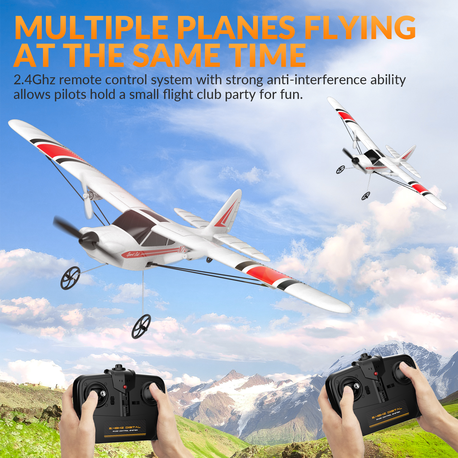 VOLANTEXRC Sport Cub 400mm RTF 2CH Beginner RC Plane 15.7''-76202