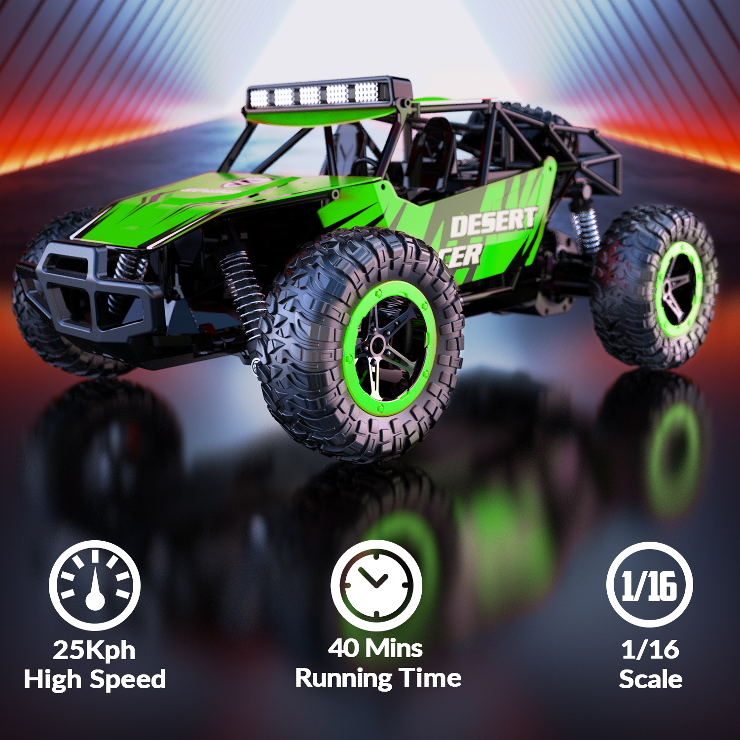 RACENT Desert Racer 1/16 RC Car for Kids All Terrain Remote Control Car RC Rock Crawler