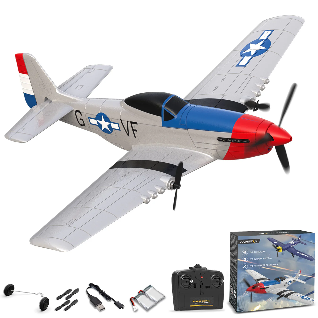VOLANTEXRC P51  400mm  3CH RTF-76207