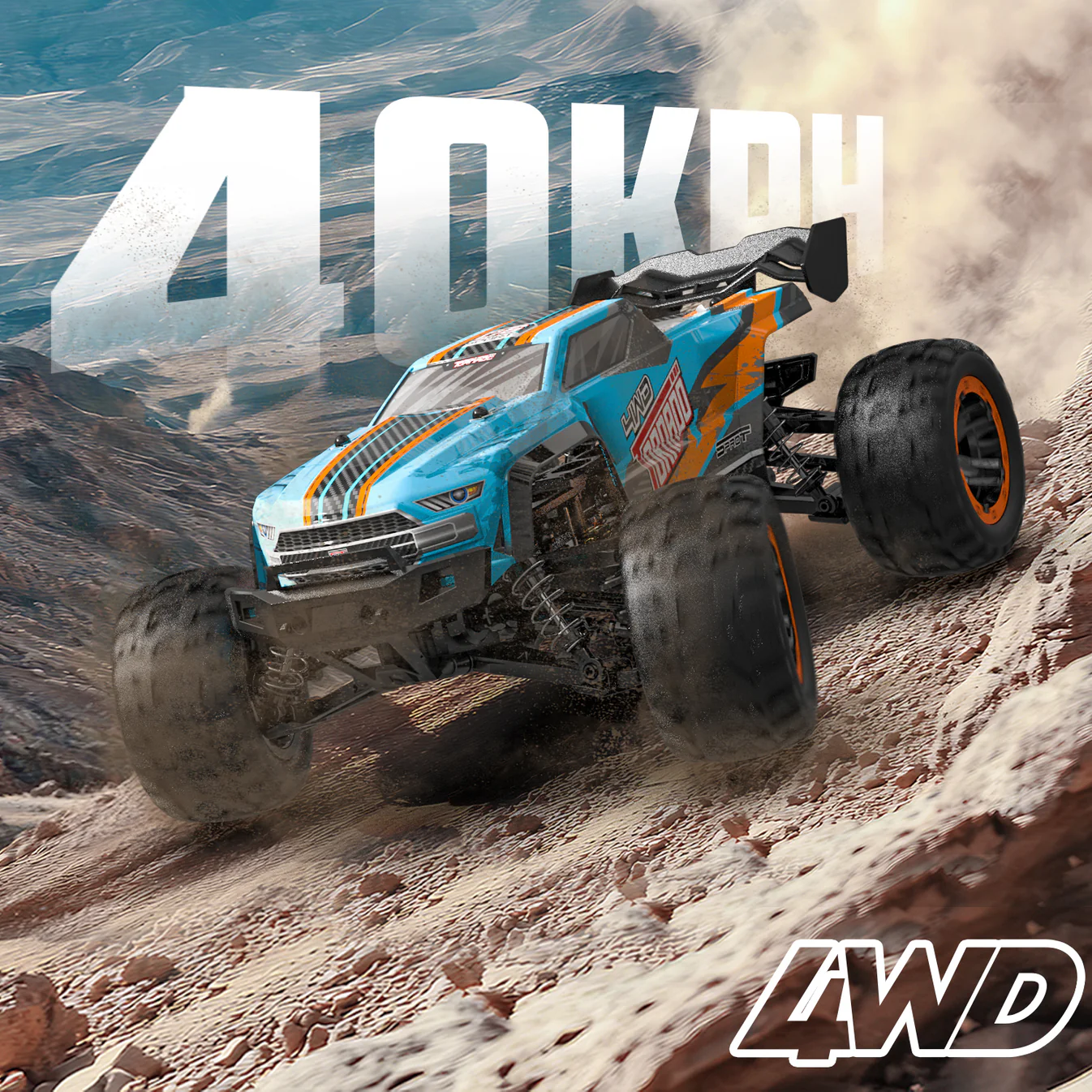 RACENT Tornado 1/16 4WD Off Road RC Monster Truck 30mph Fast High Speed