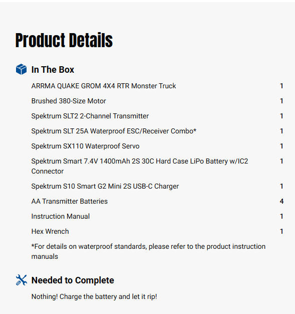 ARRMA 1/16 QUAKE GROM 4X4 RTR Brushed Monster Truck (Battery & Charger Included)-ARA2137T1，ARA2137T2，ARA2137T3
