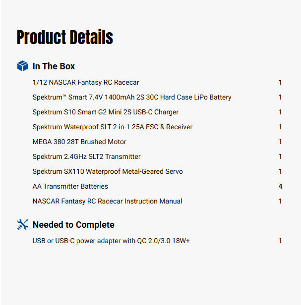 1/12 Losi NASCAR Dale Earnhardt Jr. No. 8 Budweiser (Battery & Charger Included)