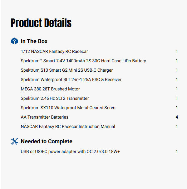 Losi 1/12 NASCAR RCR No. 3 GM Goodwrench (Battery & Charger Included)-LOSF1122503