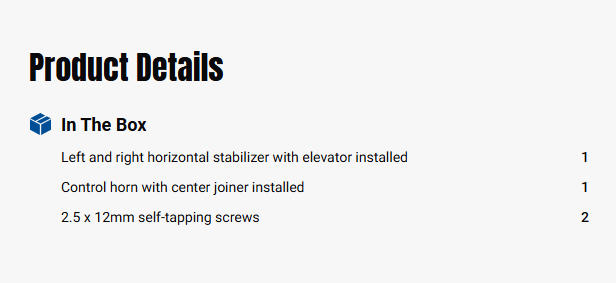 Horizontal Stabilizer: Timber 10-year Anniversary Edition-EFL-3489