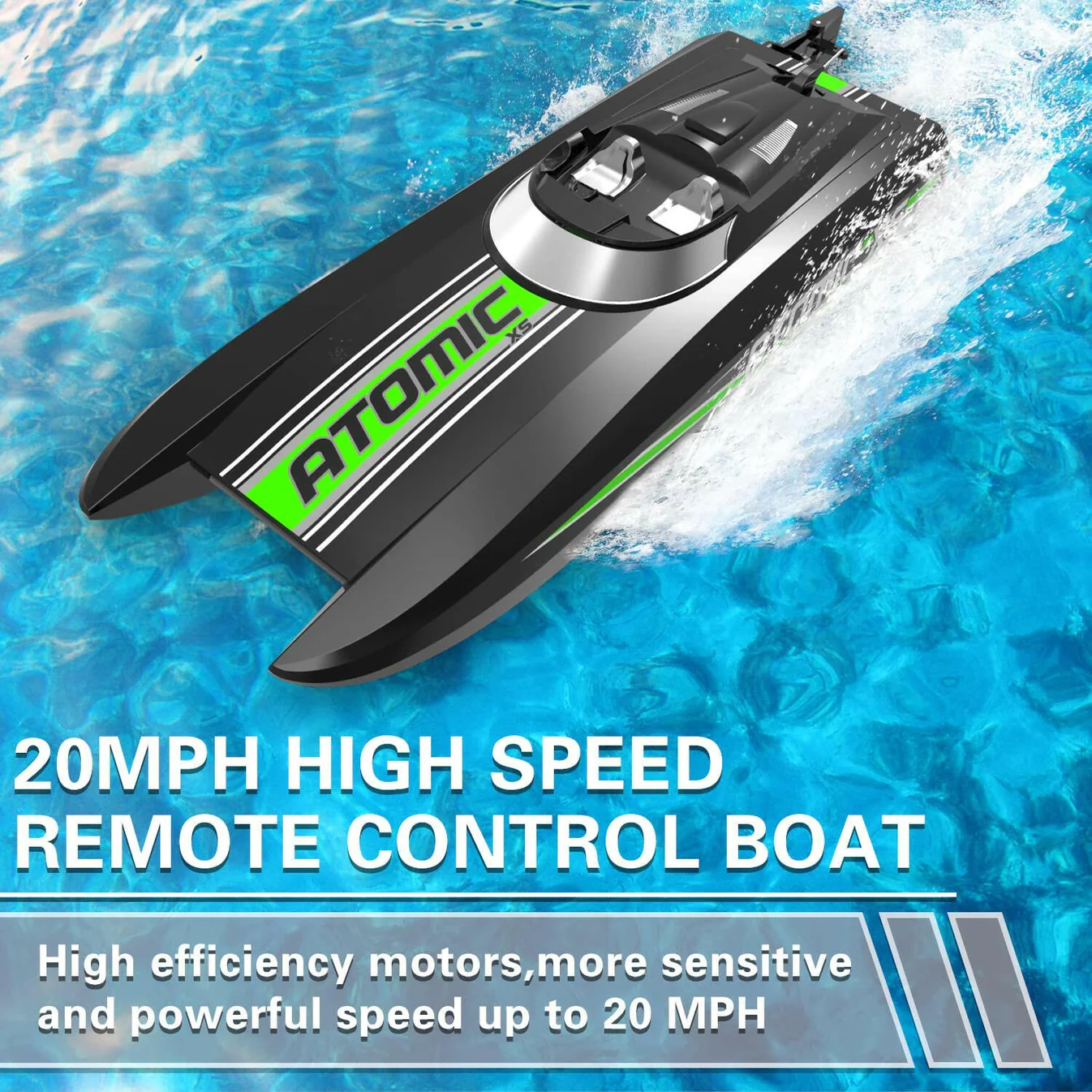 VOLANTEXRC AtomicXS Remote Control Boat for Kids Play in Pool Easy Running Great Gift Boat