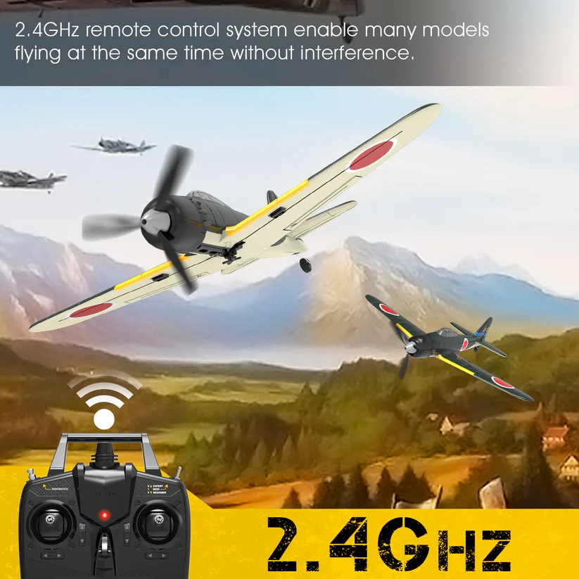 VOLANTEXRC Zero 400mm RTF/PNP RC Warbirds Remote Control Airplane 4CH w/ Gyro 15.7''-76115
