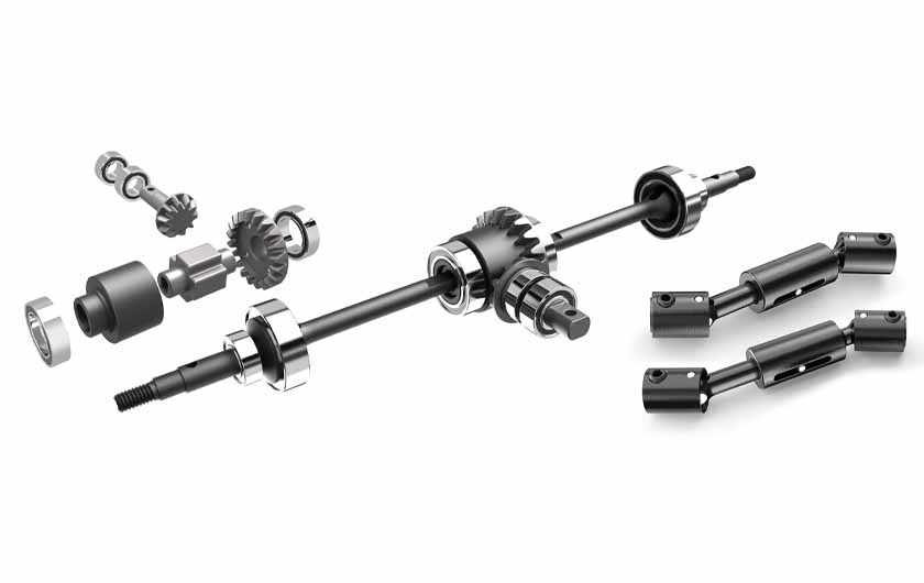 Bearings are used throughout