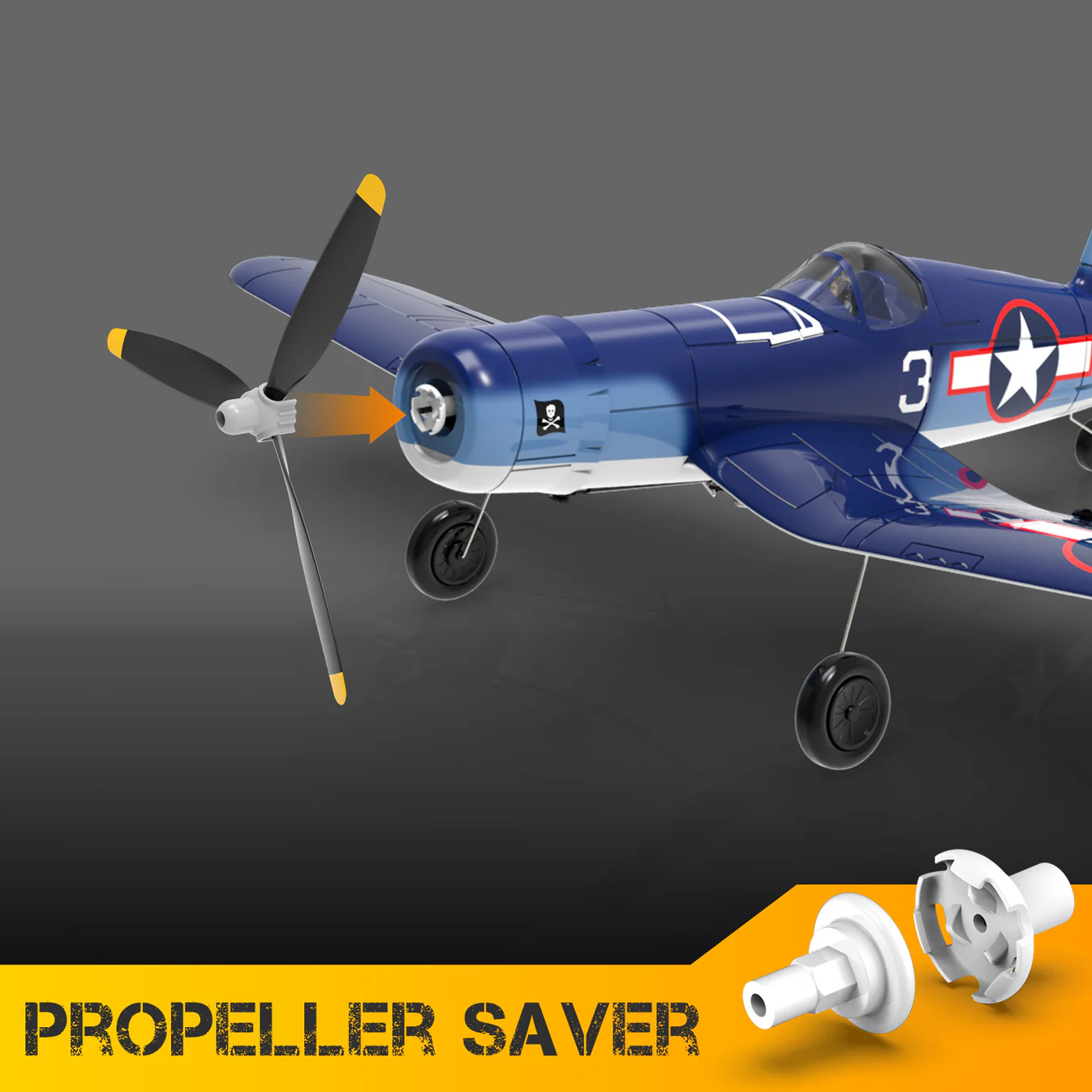 VOLANTEXRC Corsair F4U V2 400mm 4CH RTF-76108