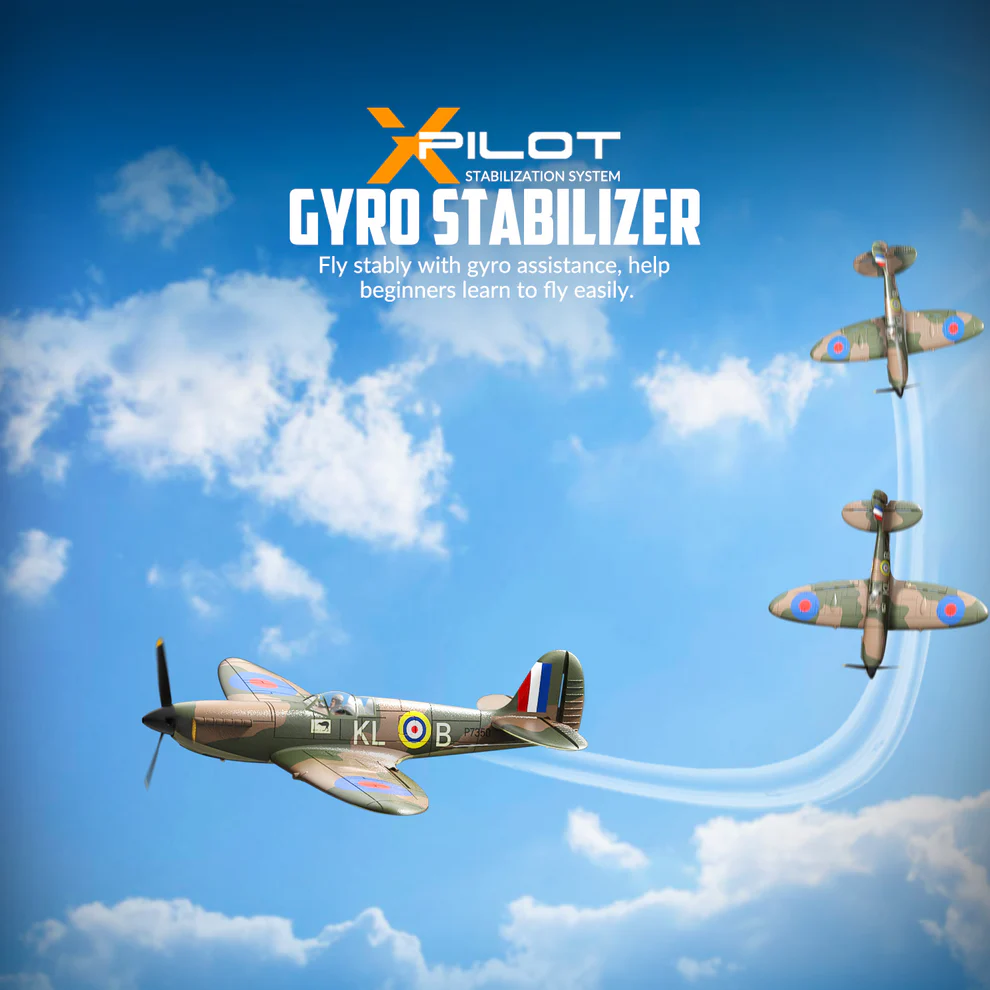 VOLANTEXRC Spitfire 400mm RTF RC Warbirds Mini RC Airplane 4CH 15.7''-76112