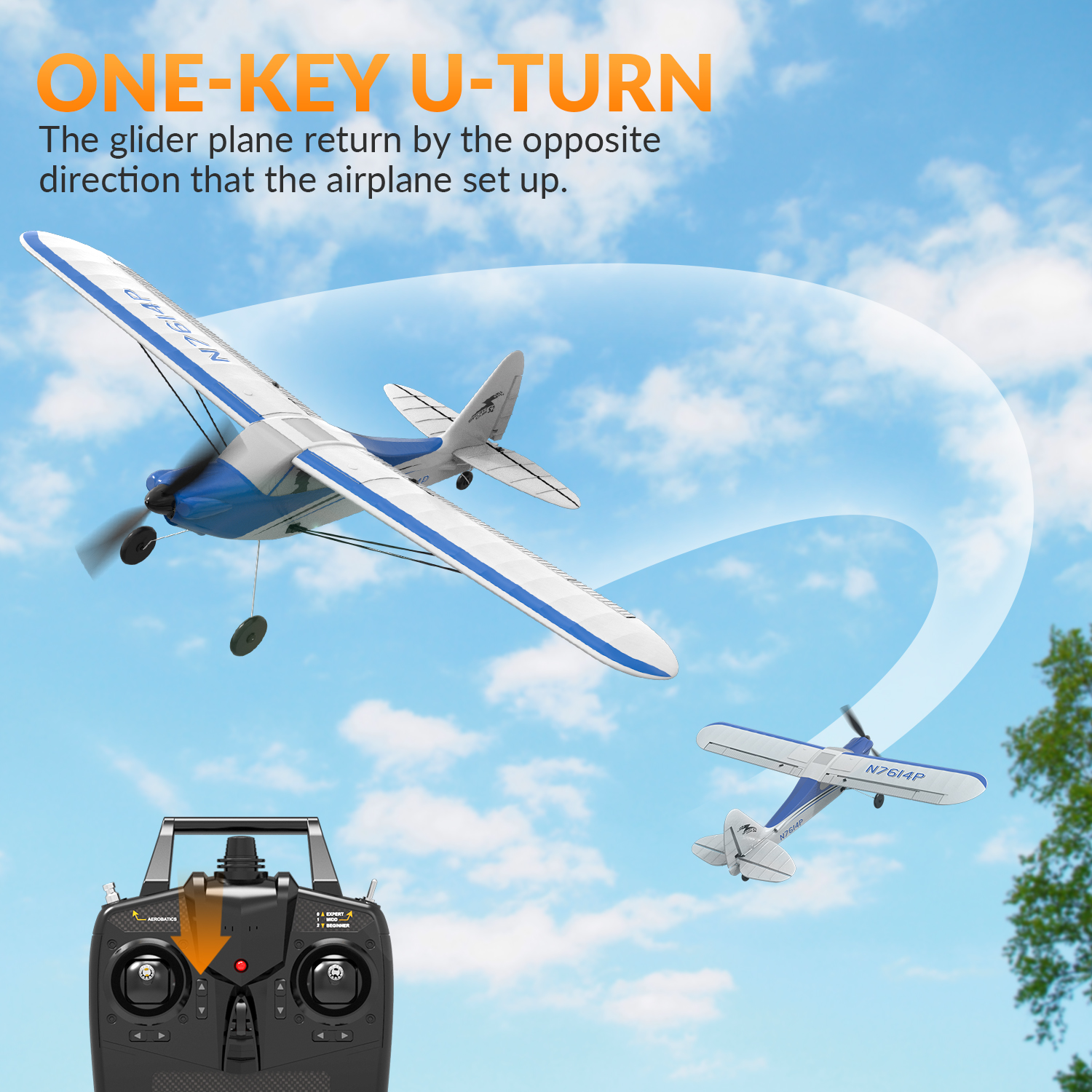 VOLANTEXRC Sport Cub 500mm RTF RC Trainer Airplane 4CH w/ Gyro 19.7''-76104