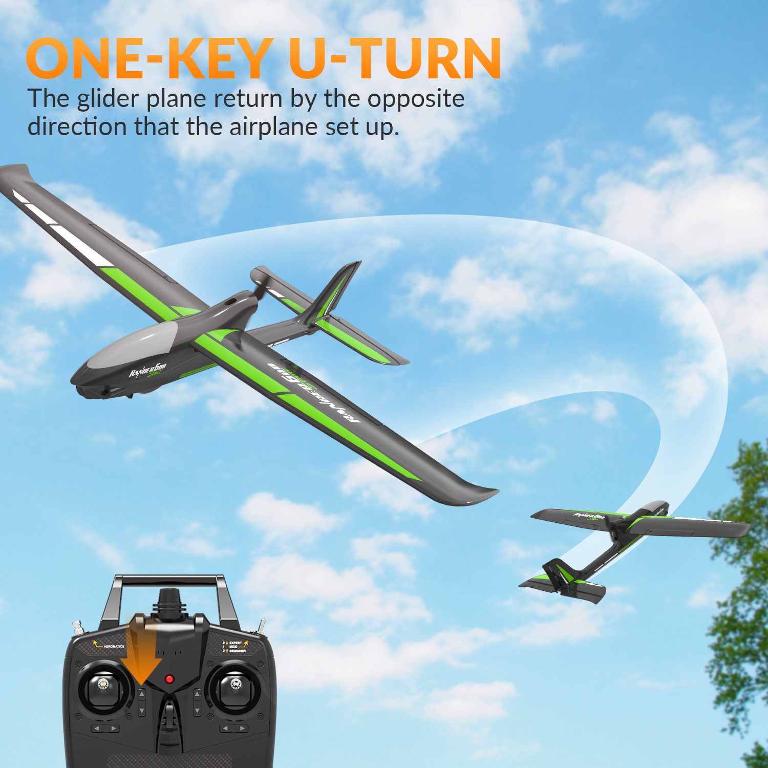 VOLANTEXRC Ranger 600S 600mm RTF 4CH RC Gliders Aircraft 23.6''-76102S