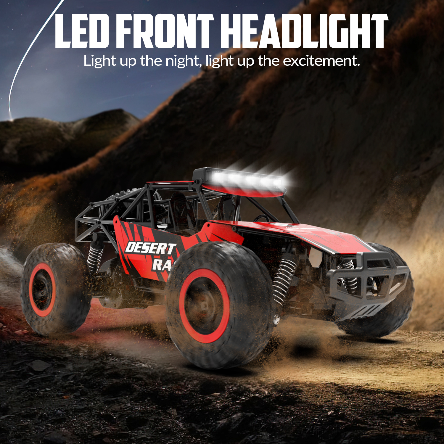 RACENT Desert Racer 1/16 RC Car for Kids All Terrain Remote Control Car RC Rock Crawler