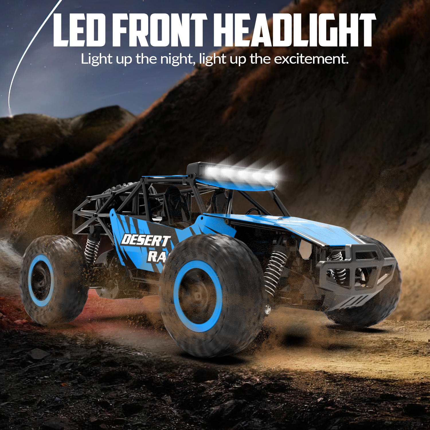 RACENT Desert Racer 1/16 RC Car for Kids All Terrain Remote Control Car RC Rock Crawler