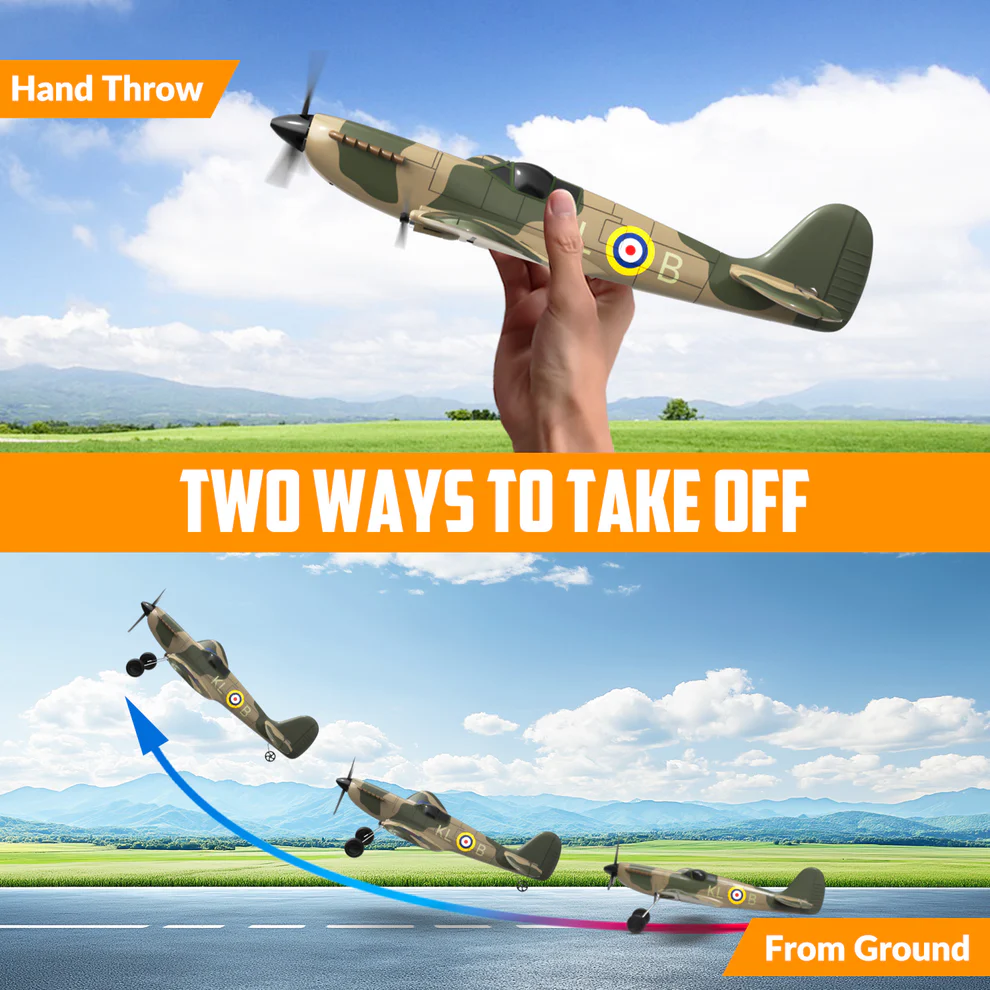 VOLANTEXRC Spitfire 400mm RTF 3CH RC Warbirds Micro RC Plane-76205