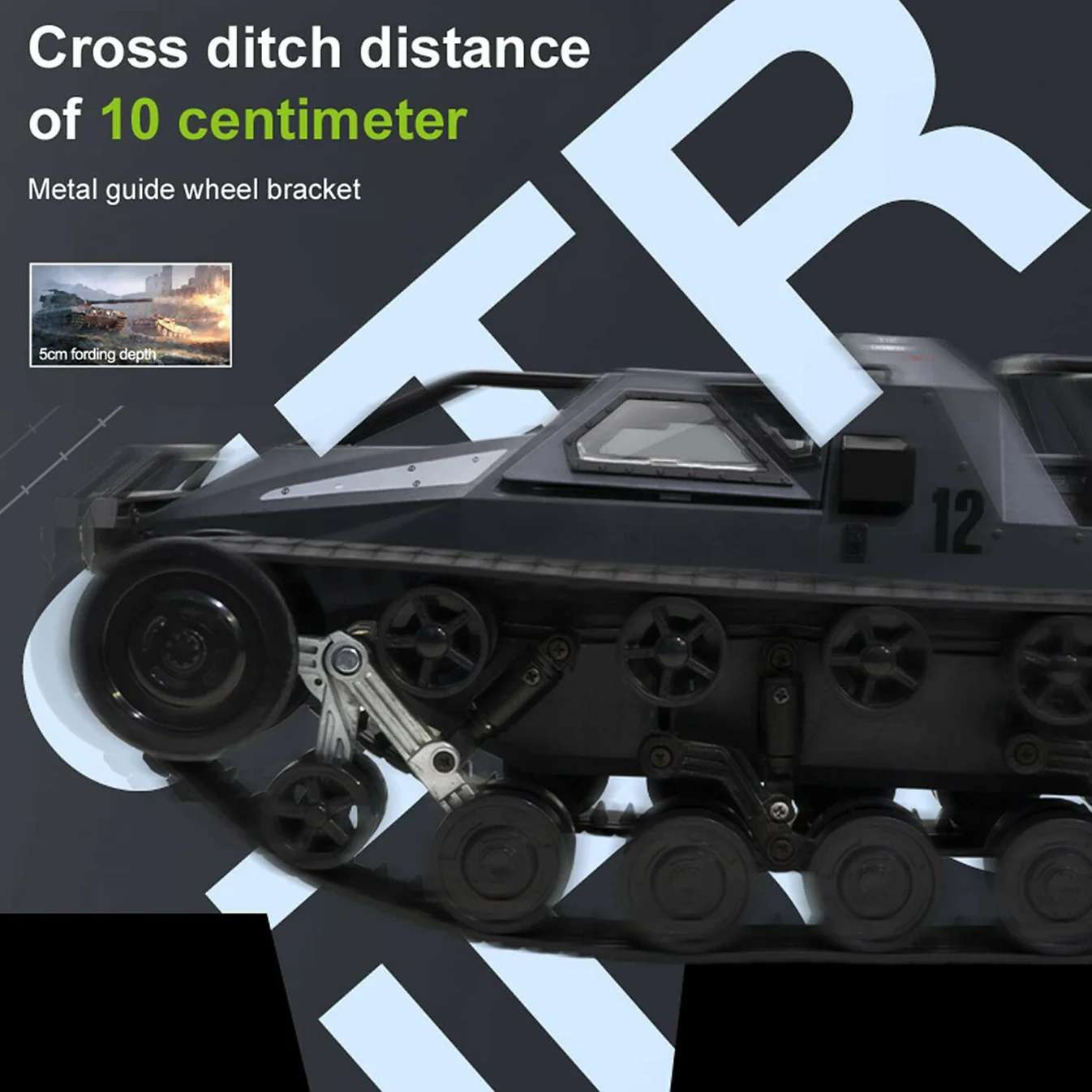RACENT Tank 1:12 Scale High Speed All Terrain Tank