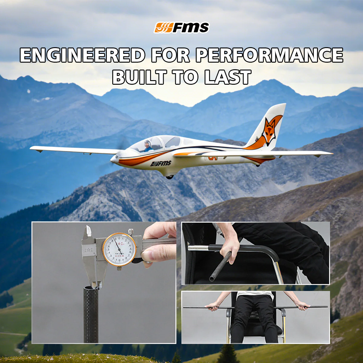 FMS 3000mm Fox Aerobatic EP Glider PNP