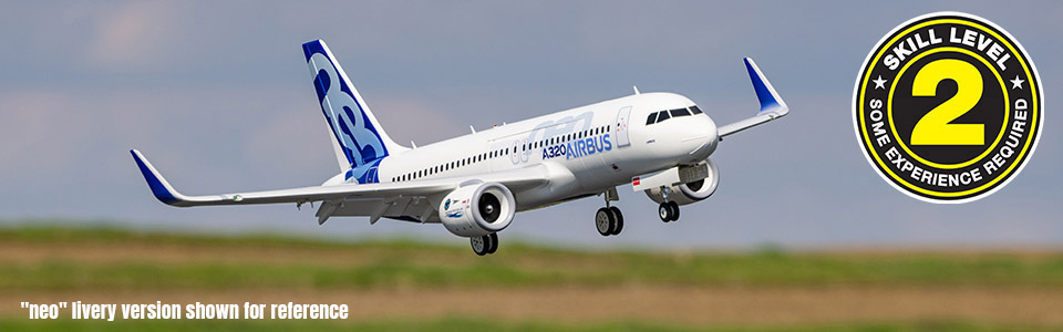 Skill Level 2 for the E-flite Airbus A320neo Twin 64mm EDF RC Jet Airliner