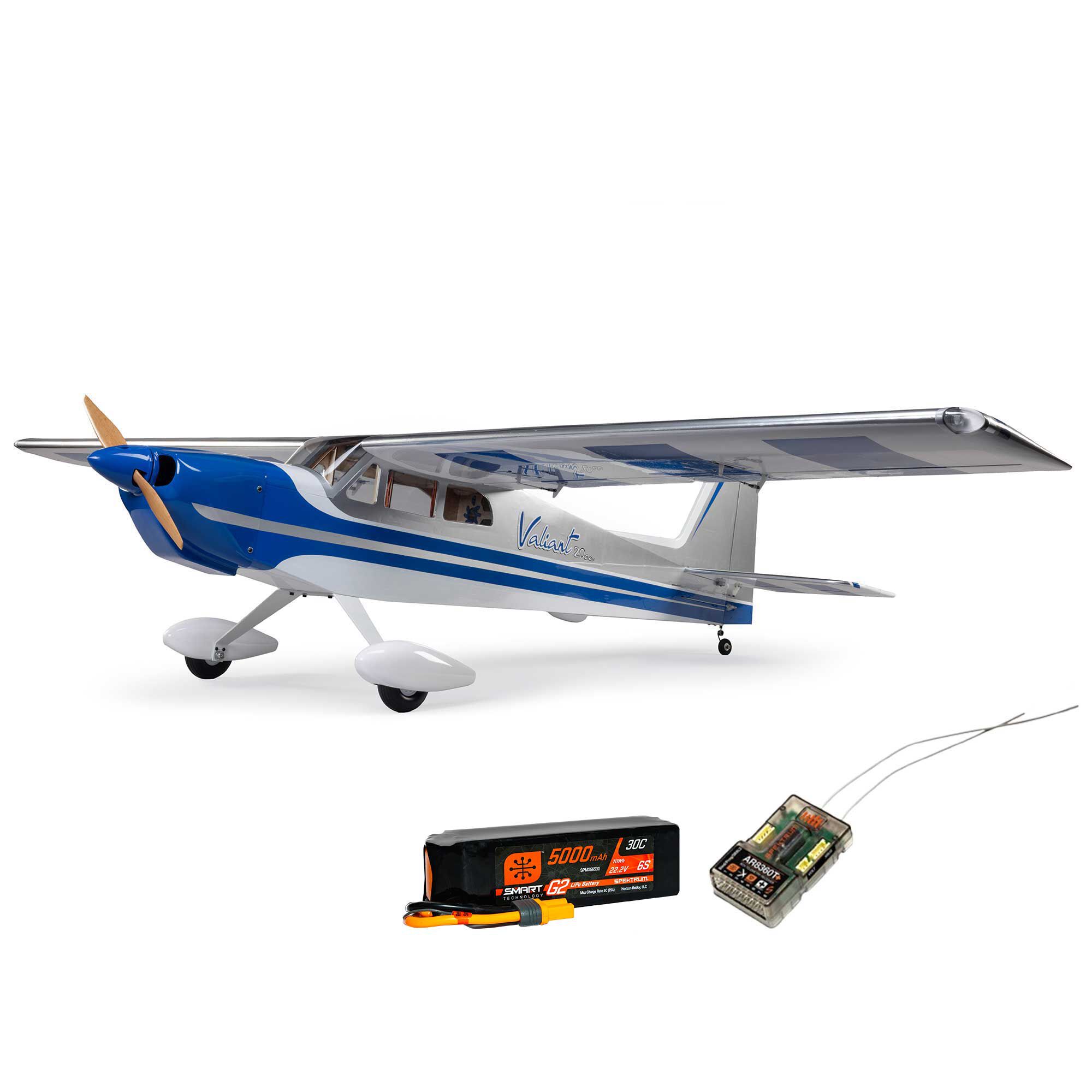 Valiant 20cc EP PNP with Spektrum AR8360T+ Receiver and 6S 5000mAh 30C LiPo Battery Combo
