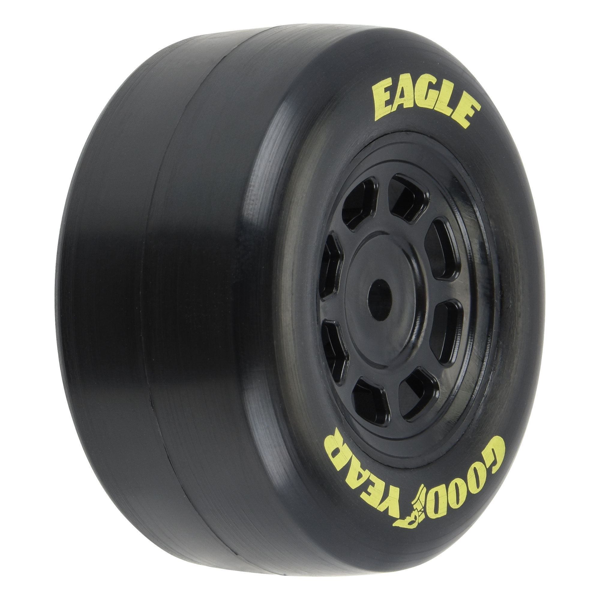 Pro-Line Racing 1:12 Goodyear Eagle Truck/Retro Tire F/R MTD Blk Wheels (4): NASCAR-PRO1025910