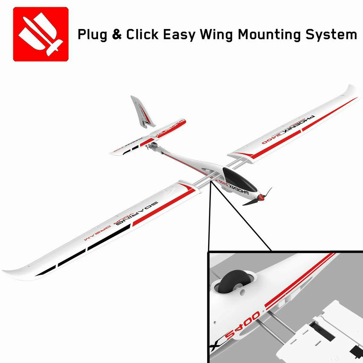 VOLANTEXRC Phoenix2400 PNP 2400mm RC Glider Plane 5CH 94.48''-75903