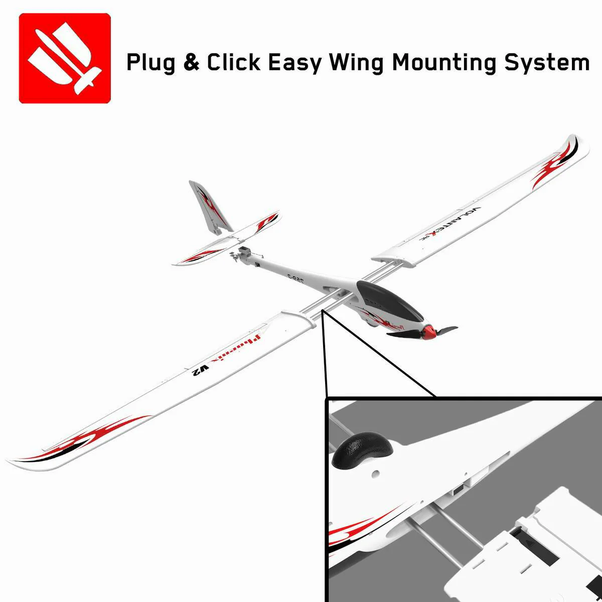 VOLANTEXRC Phoenix V2 2000mm PNP RC Glider Electric RC Airplane 5CH w/ Strong EPO foam 78.7''-75902