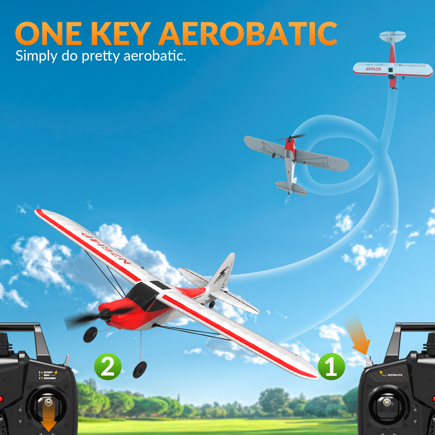 VOLANTEXRC Sport Cub 500mm RTF RC Trainer Airplane 4CH w/ Gyro 19.7''-76104