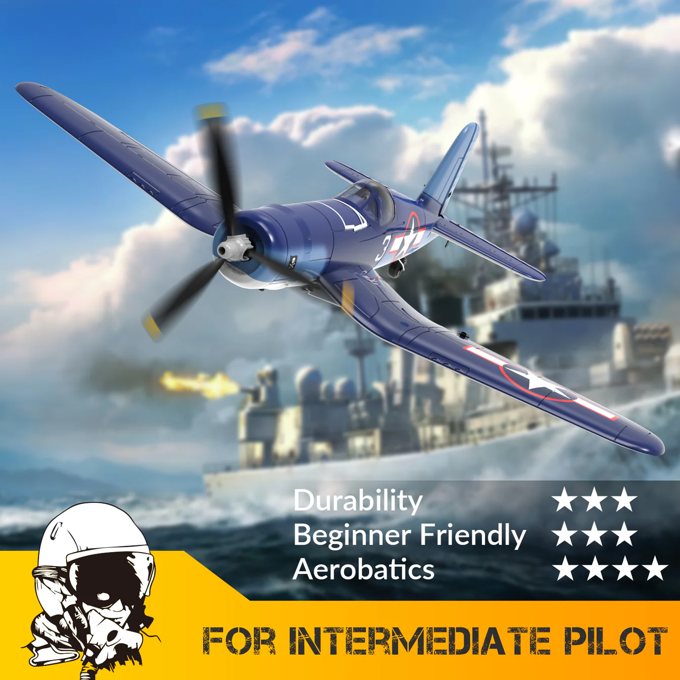 VOLANTEXRC Corsair F4U V2 400mm 4CH RTF-76108