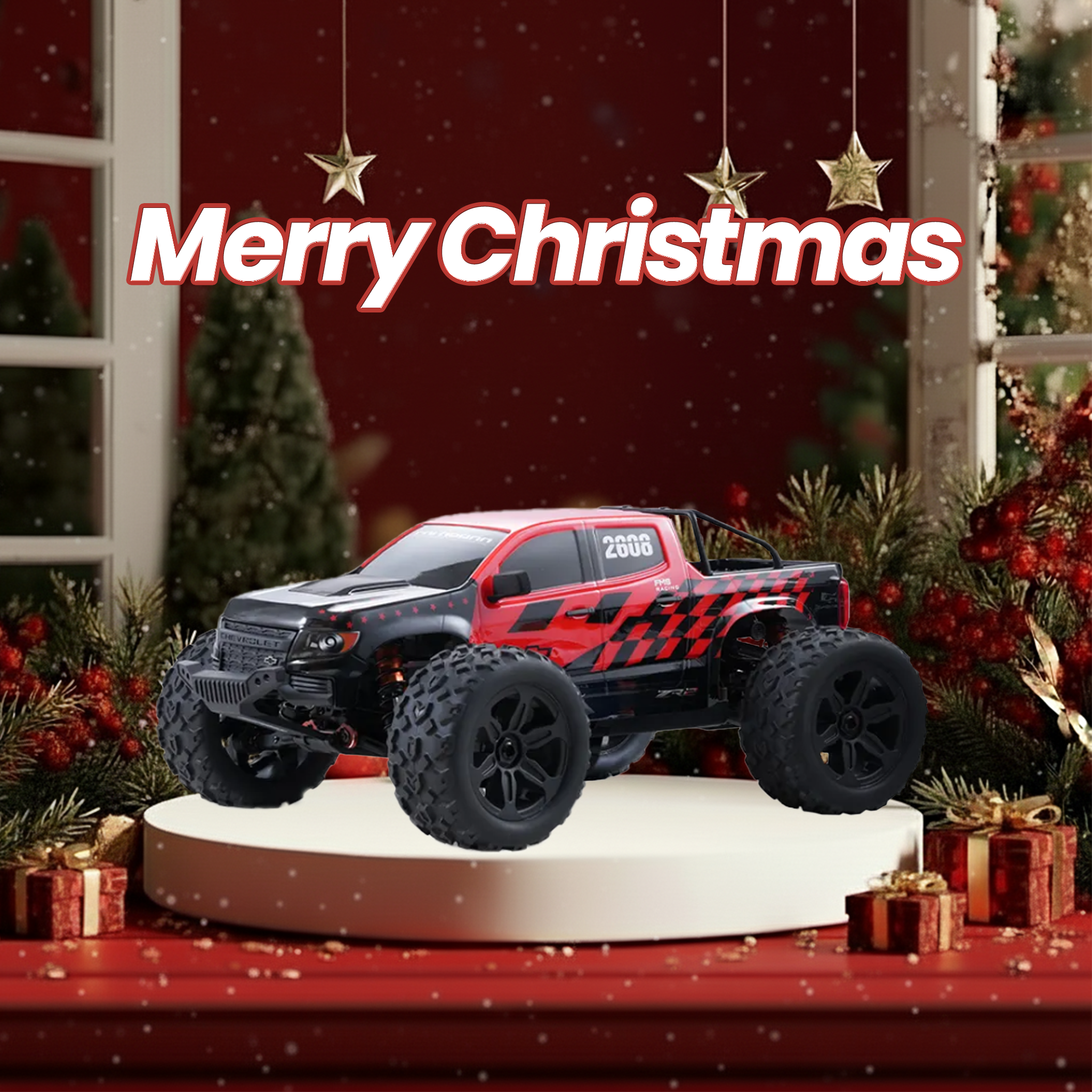FMS 1:10 FMT10 Chevrolet Colorado Basher RS Brushless Monster Truck-FMS11021RSRD-BK