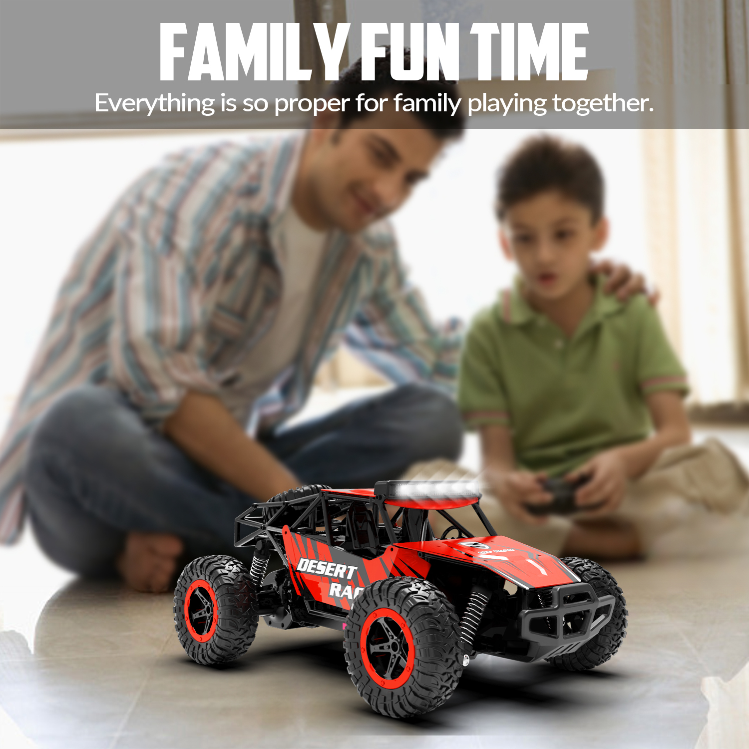 RACENT Desert Racer 1/16 RC Car for Kids All Terrain Remote Control Car RC Rock Crawler
