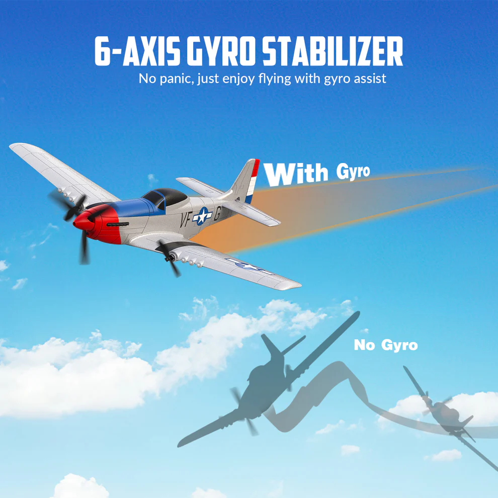 VOLANTEXRC P-51 400mm RTF RC Warbirds Mini RC Airplane 3CH-76207